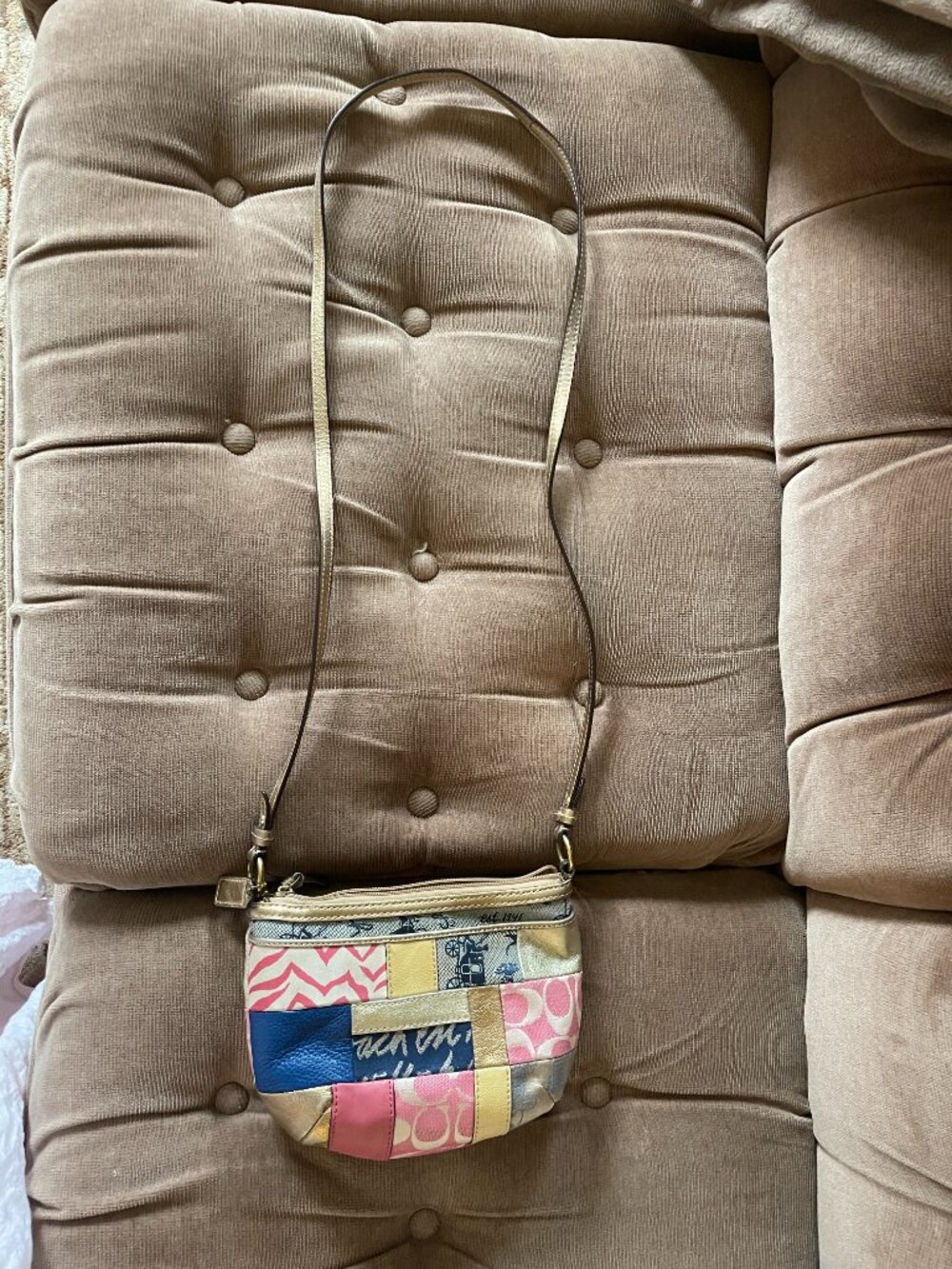 Y2K Coach Multicolor Patchwork Leather Signature Crossbody Purse - Picture 8 of 8